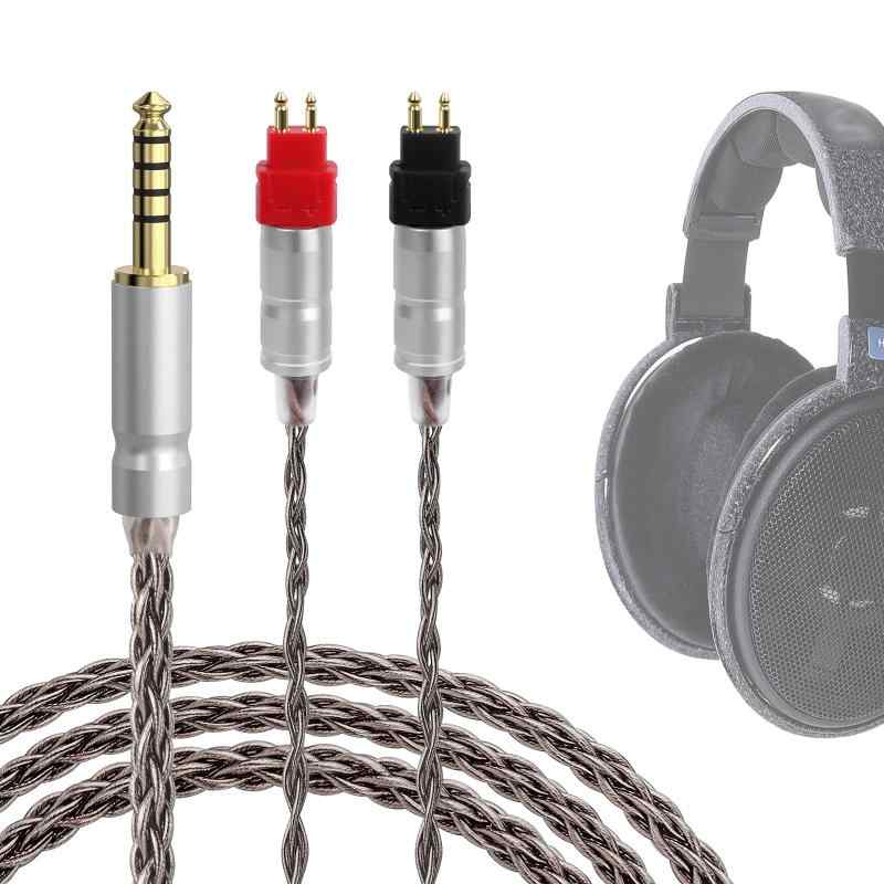 Geekria Apollo 銀メッキ銅アップグレードオーディオケーブル Sennheiser HD600 HD650 HD660S2 HD6XX ヘッドホン対応 アンプ用 4.4mm 交換用ヘッドホンコード (4.9 フィート / 1.5 m)