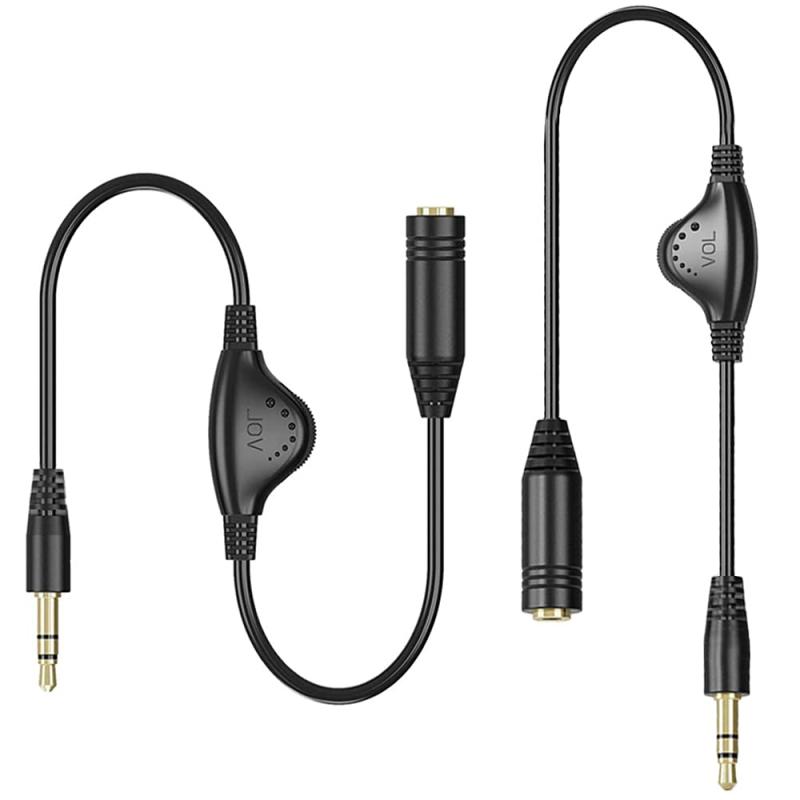 音量調節 ボリューム調節 3.5mm ヘッドホン ダイヤル付 ヘッドホン延長ケーブル 音量調節 イヤホン 延長 ボリューム ボリューム付きコード ヘッドホンコントロール 2本セット 3.5mm ヘッドホ