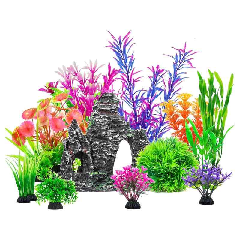 yowodana 人工水草 水槽用 アクアリウム植物 レイアウト 水槽飾り アクアリウム カラフル 金魚 熱帯魚 観賞魚 隠れ家水族館内装