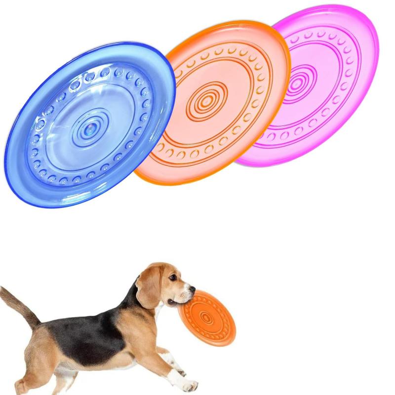 Roczential 3個セット フリスビー 犬、犬 フリスビー、犬用フリスビー 投げるおもちゃ シリコン製 フリスビー 柔らかい ペットおもちゃ 運動不足解消 歯耐性ゴム 知能訓練 小型犬 中型犬に適