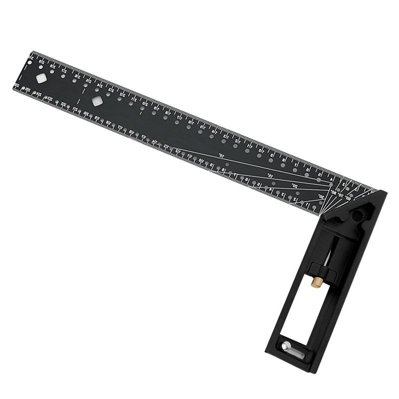 CMD マルチ角度測定 直角定規 30cm 2025新しいプロ用 測定ツール アルミニウム合金 45° 90° 多機能 角度定規 木工用 描画用 直角ガイド
