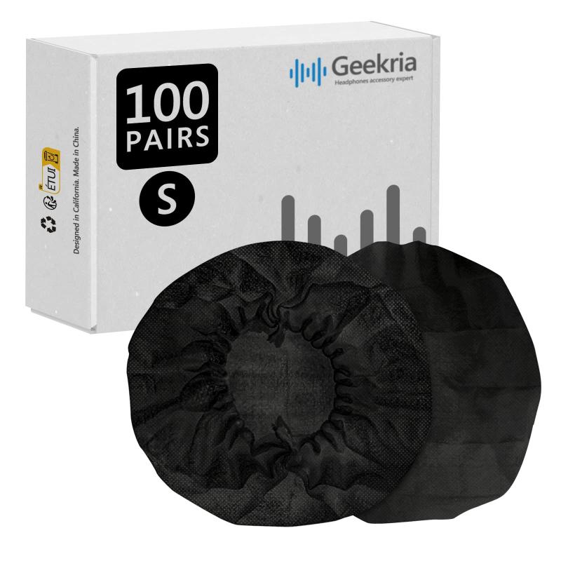 乐天商城 - Geekria カバー 200個入(100ペア) ヘッドホンカバー 不織布 使い捨て イヤーパッドカバー ストレッチニット オンイヤー ヘッドホン用 劣化防止、防塵 (小/ブラック)