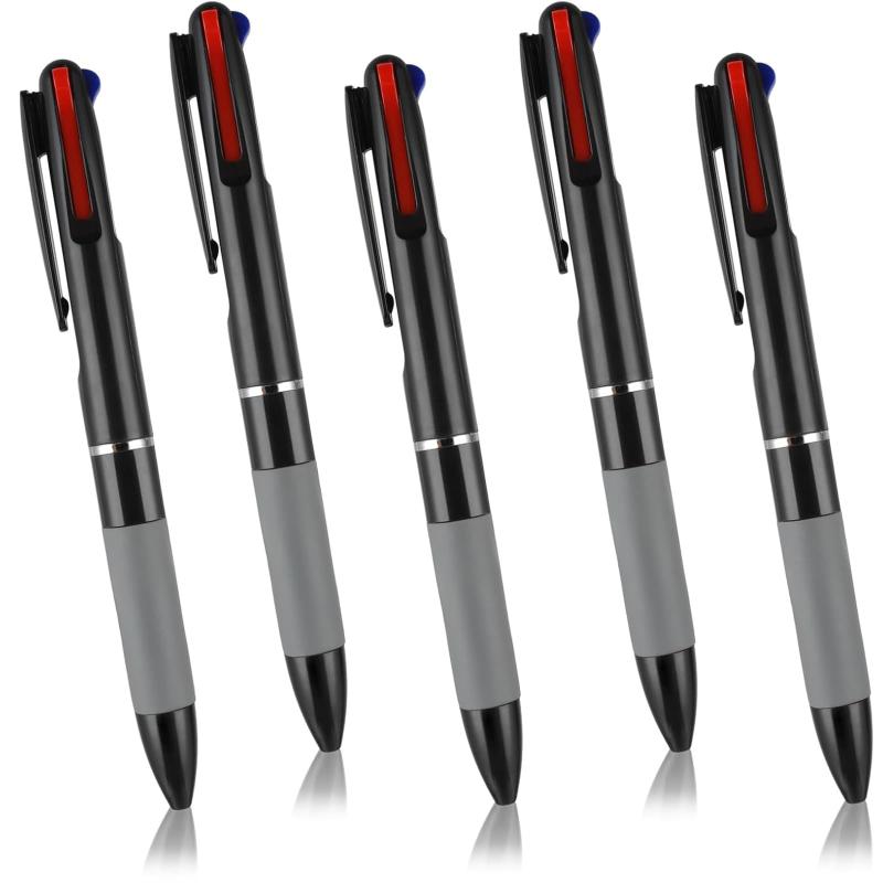 OptiPro 3色ボールペン 5本セット 0.7mm 多機能 かわいい おしゃれ 英字 文房具 手帳用 子供 学生 学校 オフィス プレゼント ギフト 入学 卒業 入社 筆記具
