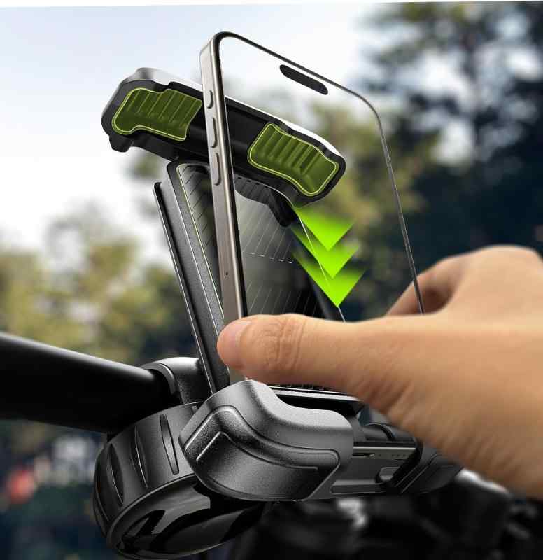 LISEN バイク スマホホルダー 自転車 スマホ 【防振 片手操作 クイック取付】原付バイク 電動 ...