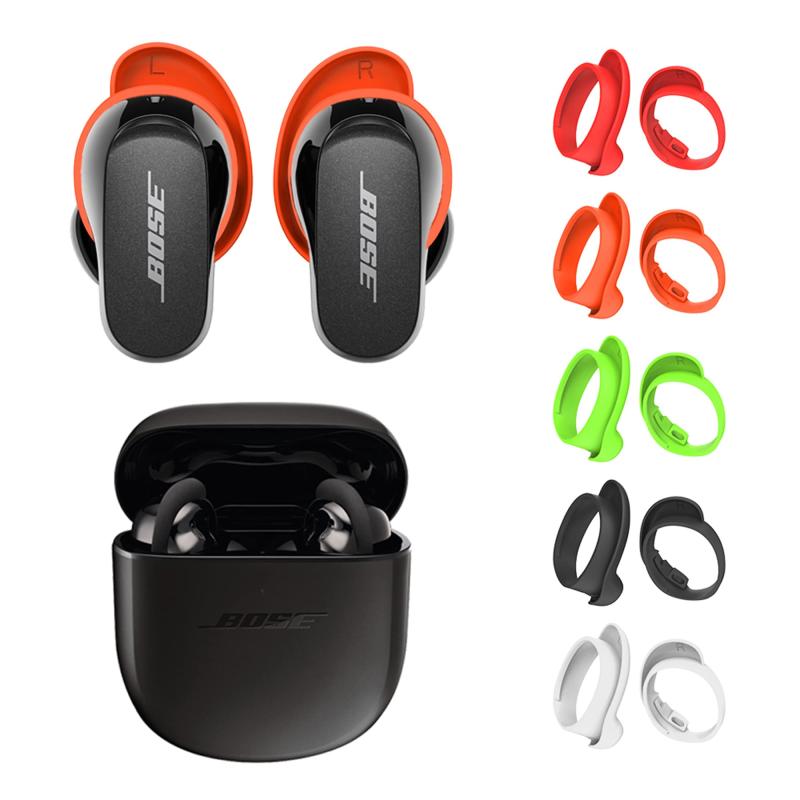 Seltureone【5ペア】QuietComfort Earbuds II用イヤーチップ アンチスリップ 落下防止 Bose QuietComfort Earbuds IIイヤーピース イヤホンキャップ Mサイズ 5色（ブラック、ホワイト、レッド、オレ