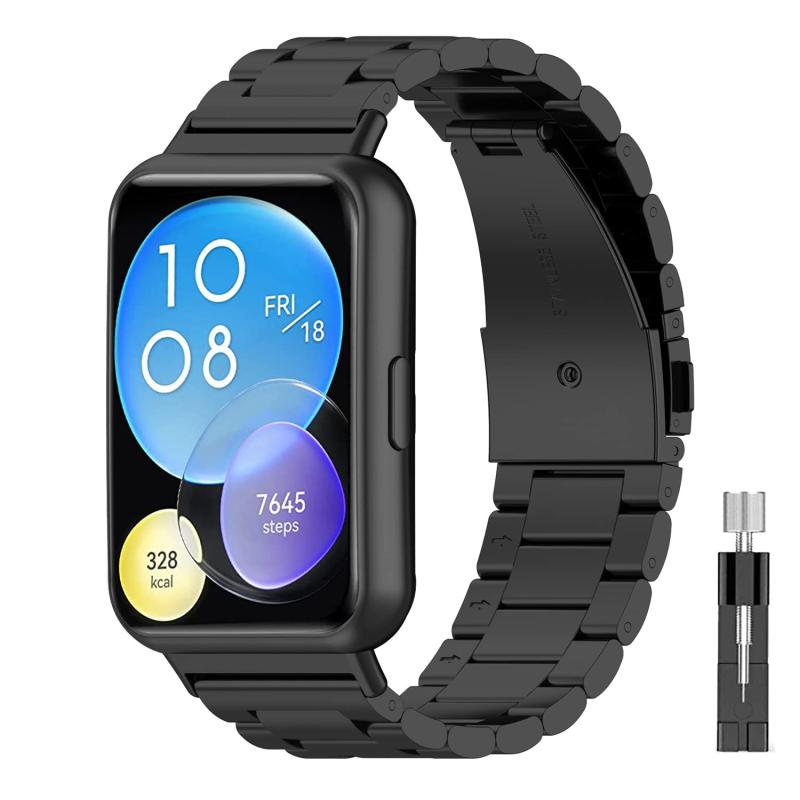 NOOETAH バンド 対応 Huawei Watch Fit 2 金属ステンレス製交換用 ベルト