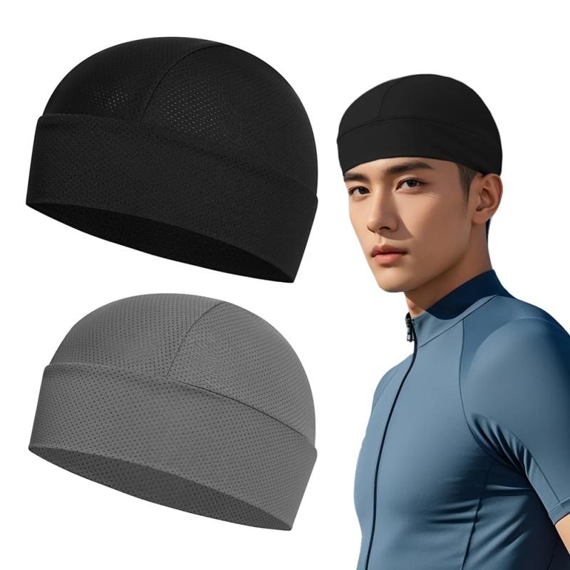 乐天商城 - [CHANGJIQ] インナーキャップ 2枚セット ヘルメットインナー 夏用 冷感 ヘッドキャップ バンダナキャップ 吸汗 速乾 通気性 伸縮性 自転車 バイク ビーニー 帽子 汗止め 登山 男女兼用 フリーサ