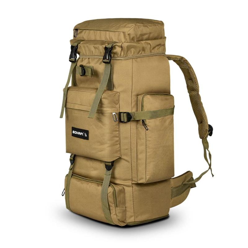  登山リュック 70-85L 大容量 超軽量1.28kg 防災・耐水 通気性バックパック 3Dメッシュ背当て 6ポケット収納 耐撕裂ナイロン 男女兼用 防災 キャンプ/旅行/ハイキング用 3-4日間アウトドア