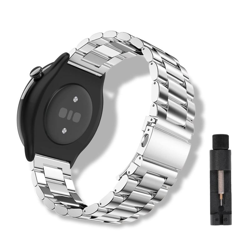  バンド Amazfit T-Rex 3 Pro 44mm/Active 2 Square/Active 2 対応 交換バンド 20mm ビジネス風 ステンレス製 アマズフィット アクティブ2 交換ベルト サイズ調節可能 調整工具付き コ