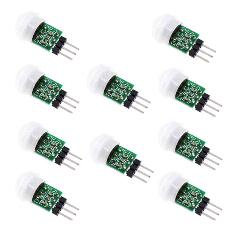 10pcs AM312 Mini Pyroelectric PIR Human Sensor Module PIR Infrared IR Sensor Body Manual Motion Infrared IR Detector