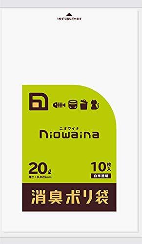 乐天商城 - 日本サニパック ニオワイナ 消臭ポリ袋 20L 白半透明 SS20 (10枚) ゴミ袋×5個