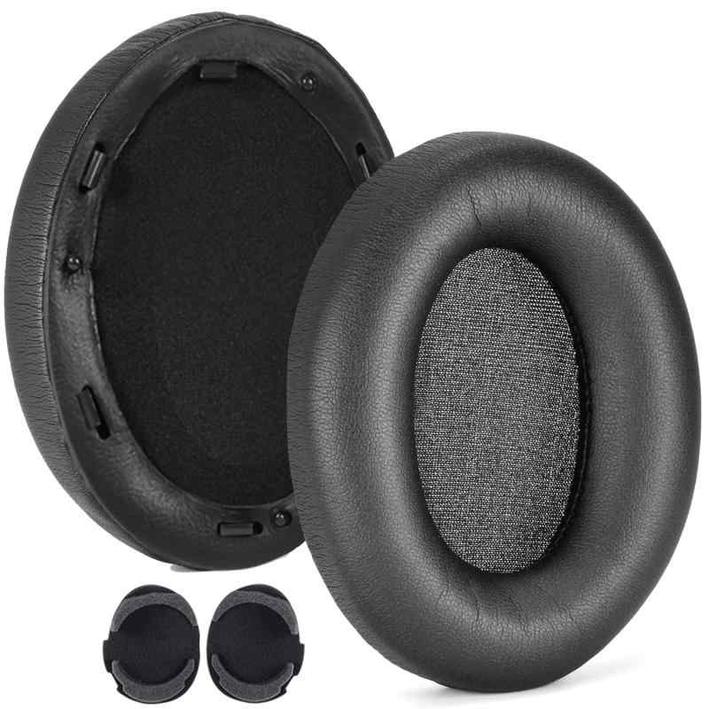 交換用イヤーパッドクッション Sony WH-1000XM3対応 WH 1000XM3ヘッドフォン用イヤーパッド ソフトハイプロテインレザー 優れたノイズアイソレーションメモリーフォーム(ブラック)