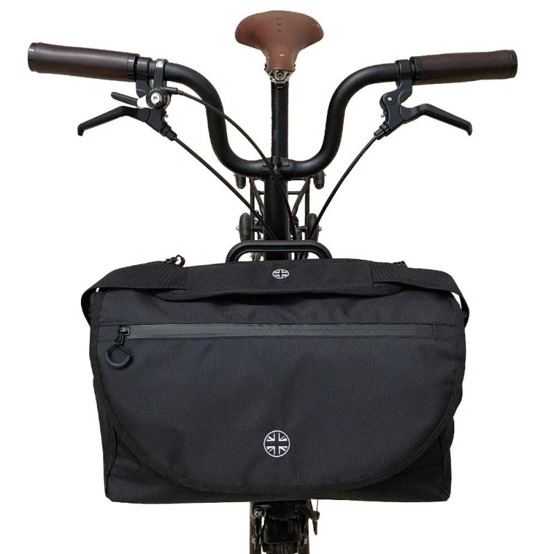 TWTOPSE イギリス国旗Sバッグブロンプトン折りたたみ自転車のために設計されました、レインカバー付き自転車荷物バスケットバッグ For Bromptonブロンプトン バッグ、大容量15L、スタイリッシ