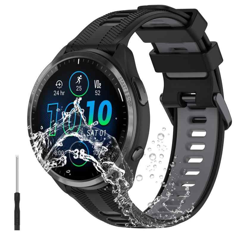 Miimall Garmin(ガーミン)Forerunner 965/955/945/935/approachS62/Instinct/Fenix6なども対応 交換用バンド シリコン製 男女兼用 スポーツ ベルト ガーミン フォアランナー garmin