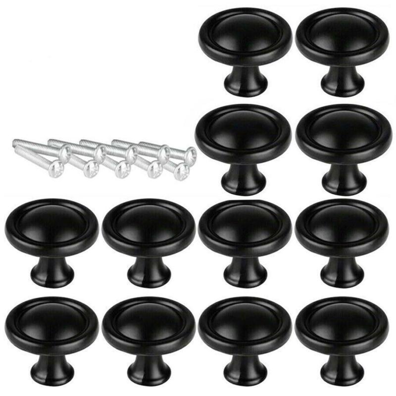 TOOLSAVING 取っ手 引き出しつまみ ドアハンドル 戸棚 ノブ 食器棚用 直径28mm キャビネット取手 プルハンドル 丸型 12個セット ネジ付き