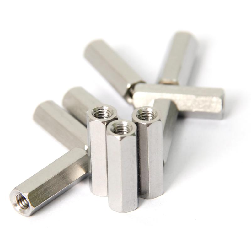 Rakuten - Increased Fire ステンレススチール 六角ナット M3 長さ15mm 10個入り ロッドカップリングナット スタッドコネクタファスナー シルバートーン