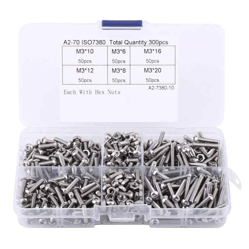 樂天商城 - 六角穴付きボルト セット M3 ステンレス 6mm 8mm 10mm 12mm 16mm 20mm ネジ 300個 ナット 300個 修理ツール