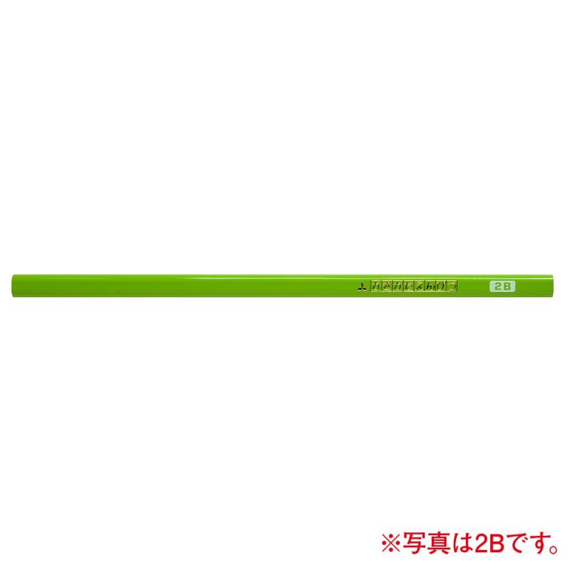 三菱鉛筆 鉛筆 三角かきかたえんぴつ B 黄緑 12本入 K4563B