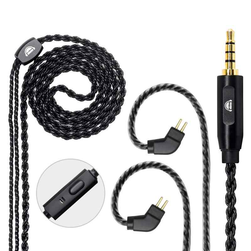 OKCSC MMCX リケーブル イヤホンケーブル SEシリーズ用 交換用 マイクなし 6芯