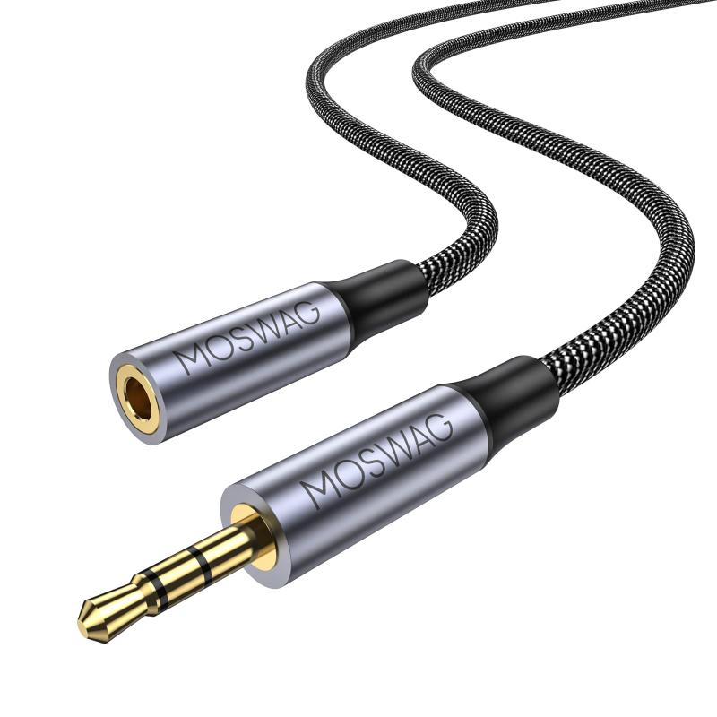 MOSWAG 2.5 mmオス〜3.5 mmメスステレオオーディオジャックケーブル、ヘッドホンステレオオーディオ変換器はAudio TechnicaのヘッドホンオーディオアダプタATH-M 70 X M 40 X M 50 X M 60 Xに適している