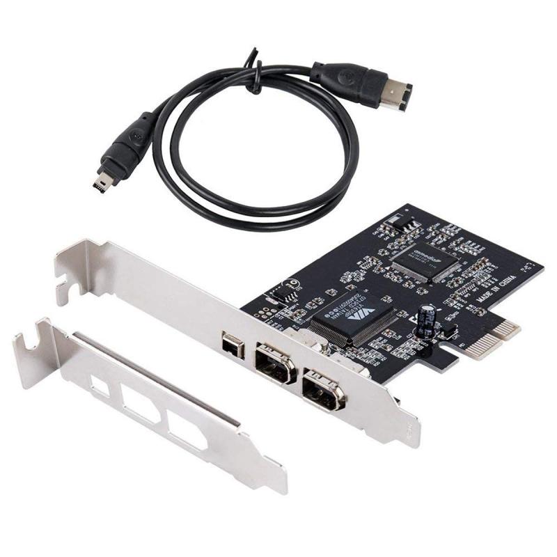 Windows 10用PCIe Firewireカード、IEEE 1394 PCI Expressアダプタコントローラ3ポート（2 x 6ピンおよび1 x 4ピン）、薄型ブラケットとケーブルを備えたWindows 10の場合、1394aケーブル付きWin
