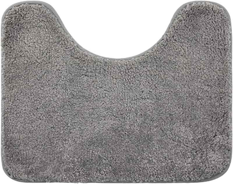MARKALEALOO トイレマット u型 グレー ト おしゃれ 洗える トイレマット-北欧 カーペットトイレ 約50cm×40cm 無地 人気 吸水 ふかふか 浴室吸水マットトイレ 滑り止めドアマット家庭用トイレ用 速