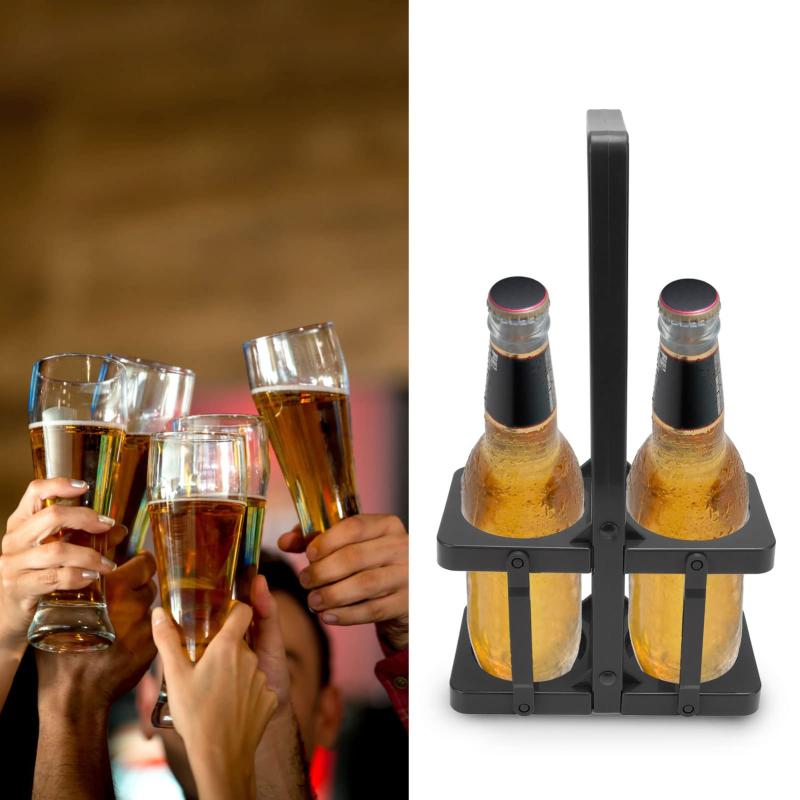 Urhomy ワインホルダー ビールボトルキャリア ワインラック 2本入り 手提げ 折りたたみ可能 瓶 缶 缶ホルダー ビールボトル収納ホルダー ビール棚 飲料収納ラック 飲料水キャリア 携帯用 持 sofapotato-11143896 ソファポテト サンプル画像3