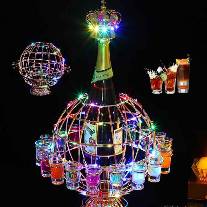 ワイングラスホルダー ワインラック led テキーラ船 バーホテルled酒ボトルの表示棚 led酒グラス 収納ラック 酒器 酒棚 24カップ カクテルグラスホルダー KTVナイトクラブに最適 ショットグラ sofapotato-11144975 ソファポテト パッケージ画像