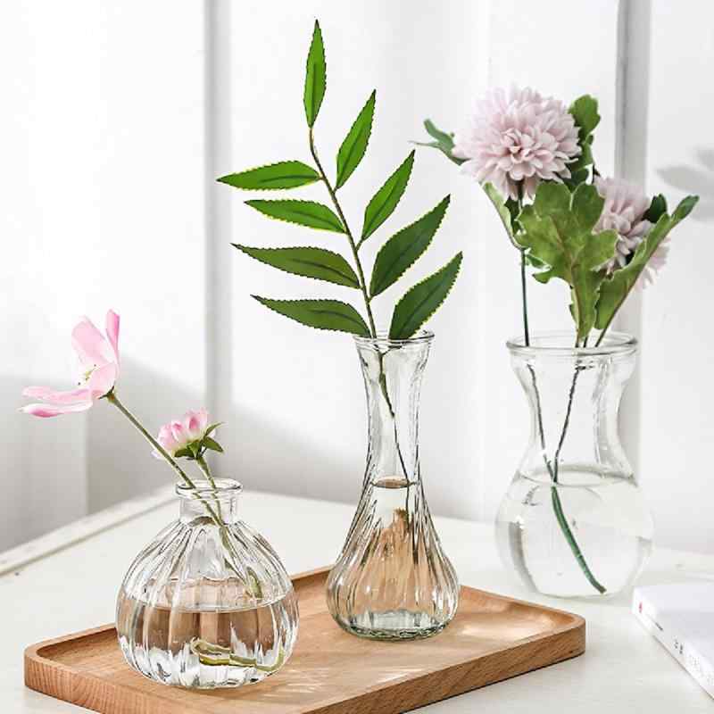 （若い若い）Young Young ガラスの花瓶 花器 フラワーベース ガラスベース 3つセット ガラスボトル アレンジ インテリア 水栽培 生け花 造花 おしゃれ シンプル インテリア雑貨 飾り瓶 北欧 レ