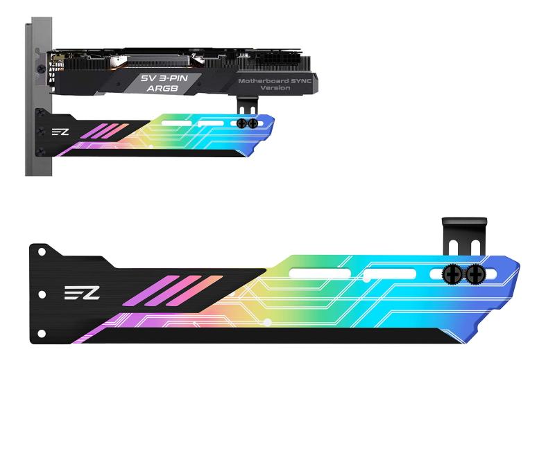 EZDIY-FAB 汎用ビデオカードホルダー GPUブレースサポート 5V 3PIN グラフィックカードを固定する ARGB LEDライト、ビデオカードサグホルダー/ホルスターブラケット-309-1