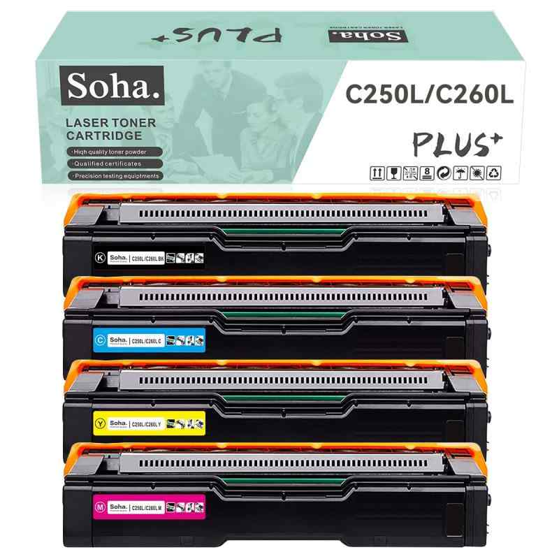  リコー RICOH用 C200 C250L C250SFL C260L C260SFL (再生)リサイクルトナーカートリッジ 「4本セット」 対応機種：Ricoh Ipsio sp C200/SP C250L/SP C250SFL/SP C260L