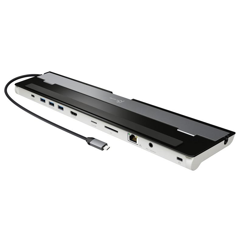 j5create USB-C 4K HDMIドッキングステーション (9-in-1) 4K HDMI 5Gbps USB-A x3 カードリーダー PD 100W ギガビットイーサネット コンボオーディオジャック MacBook/Windows USB-