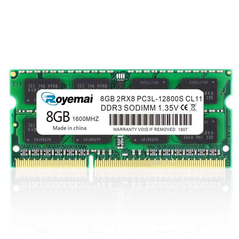 8GB PC3L-12800S DDR3L-1600 DDR3 12800 Sodimm 204ピン CL11 RAM mac対応モデル（電圧1.35V &amp; 1.5V 両対応) メモリモジュール Intel AMD Mac System ノートパ