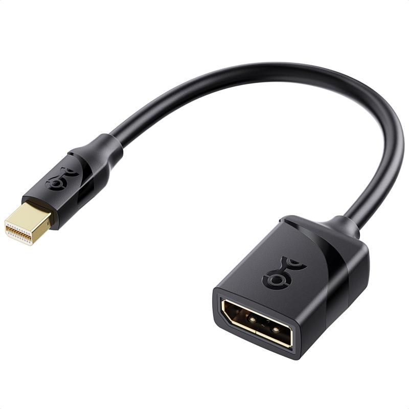 Cable Matters 8K Mini DisplayPort to DisplayPort 1.4 Adapter (Mini DP to DP 1.4) in Black