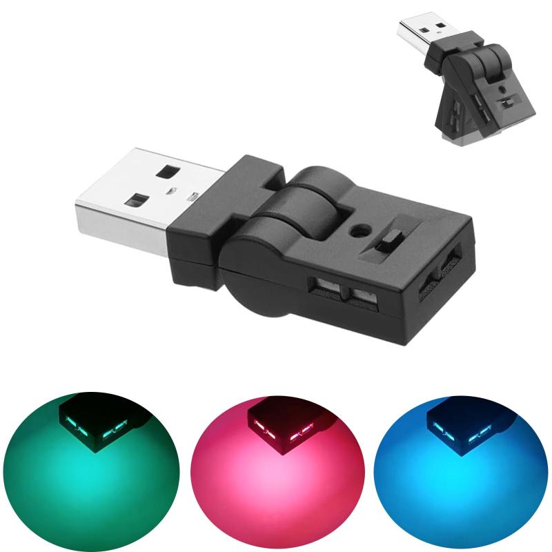 aninako usb ライト Type-C LED USB 車内用 アンビエントライト 8色 RGB 調光機能 180°回転可能 イルミネーション 車アクセサリー 自動点灯 簡単取付 USB給電 照射方向切替 高輝度 小型 軽量
