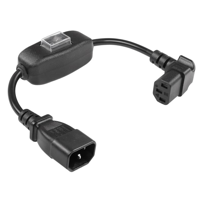 CERRXIAN IEC 320 C13～C14 スイッチPDU UPS電源コード10A 250V AC C14オス-C13メス標準コンピュータ電源延長ケーブルモニター、コンピュータなど用 30CM