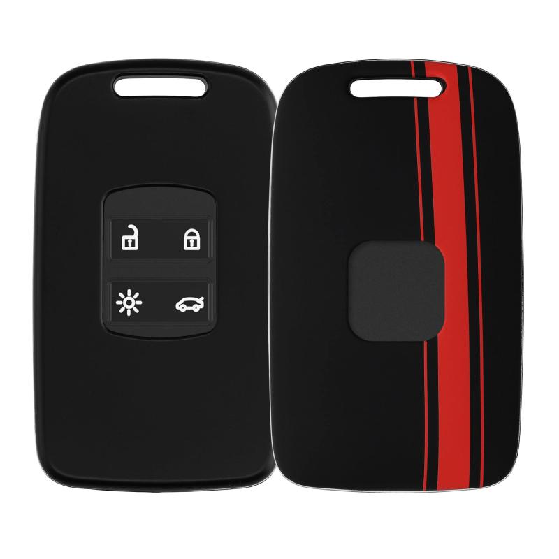 kwmobile Renault 4-ボタン 車のキー Smart Key (Keyless Go 対応機種のみ) 対応 キーケース - ハードカバー 車 鍵 車のキーケース 黒色