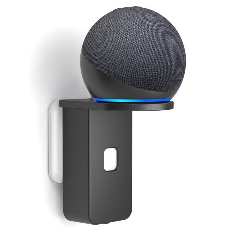 PlusAcc Dot 第5世代 用壁掛けホルダー - Dot 第5世代 &amp; Dot 第4世代 &amp; Pop &amp; Google Nest mini に対応する壁取付けブラケット 壁取り付けホルダー 保護ホルダー スピーカーケーブル収
