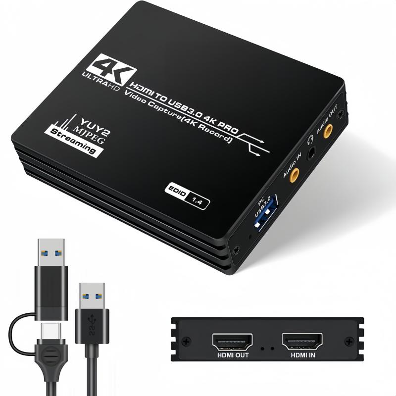 キャプチャーボード Switch対応 4K HDMI パススルー 機能を搭載しています 1080P 6...