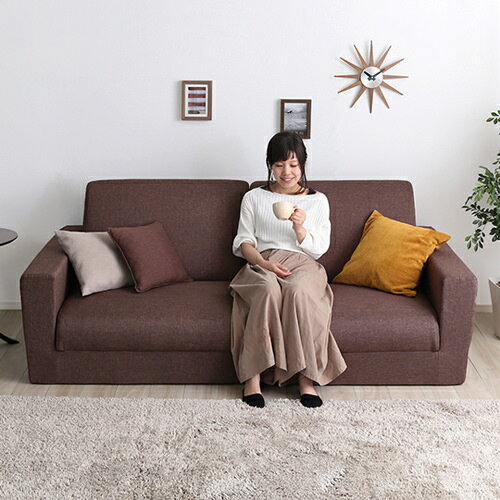 切り替え簡単3STEP 日本製 組み換え自由なソファベッド 2人掛け