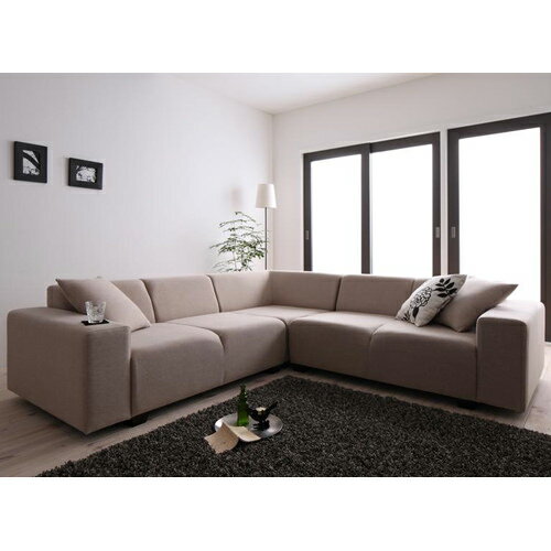 ソファ ソファー 3人掛け以上 コーナーセット ブラウン カーキ 幅:190cm?199cm 奥行き:90cm?99cm 高さ:30cm?39cm 既成品 エレガント クラシック シンプル ベーシック ミッドセンチュリー モダン 無地 リクライニング 収納付き 日本 3人掛け以上 ロー コーナーソファセ [2]