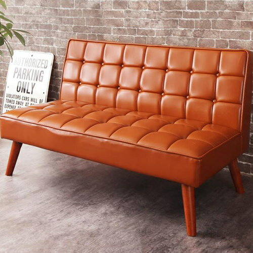 樂天商城 - ソファ ソファー レザー 2人掛け ブラウン 幅：140cm〜149cm 奥行き：70cm〜79cm 高さ：70cm〜79cm カントリー クラシック フレンチ ベーシック ミッドセンチュリー モダン レトロ ロマンチック 北欧 無地 要組立品 合成皮革 2〜2.5人掛け（100〜170cm）