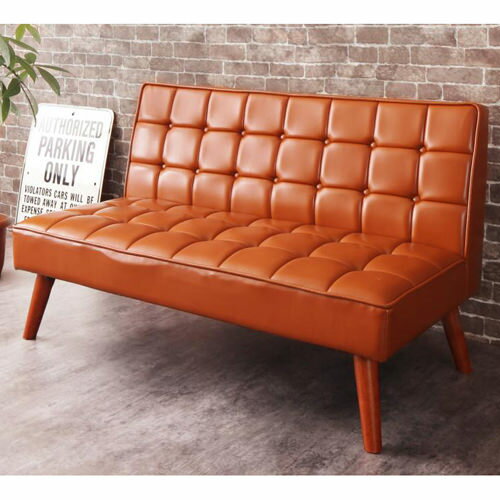 ソファ ソファー レザー 2人掛け ブラウン 幅:140cm〜149cm 奥行き:70cm〜79cm 高さ:70cm〜79cm カントリー クラシック フレンチ ベーシック ミッドセンチュリー モダン レトロ ロマンチック 北欧 無地 要組立品 合成皮革 2〜2.5人掛け(100〜170cm)