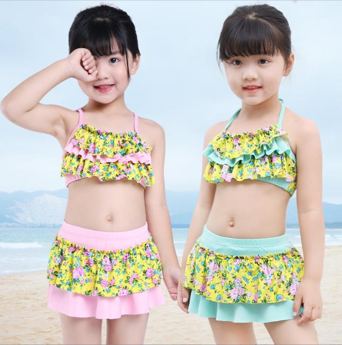 Rakuten - 2点セット　キッズ 水着 女の子 セパレート 水着 子供 ジュニア 女の子 みずぎ 女児用 スクール水着 　スイムウェア 子供水着 女の子水着 　身長90cm-115cm　メール便限定送料無料