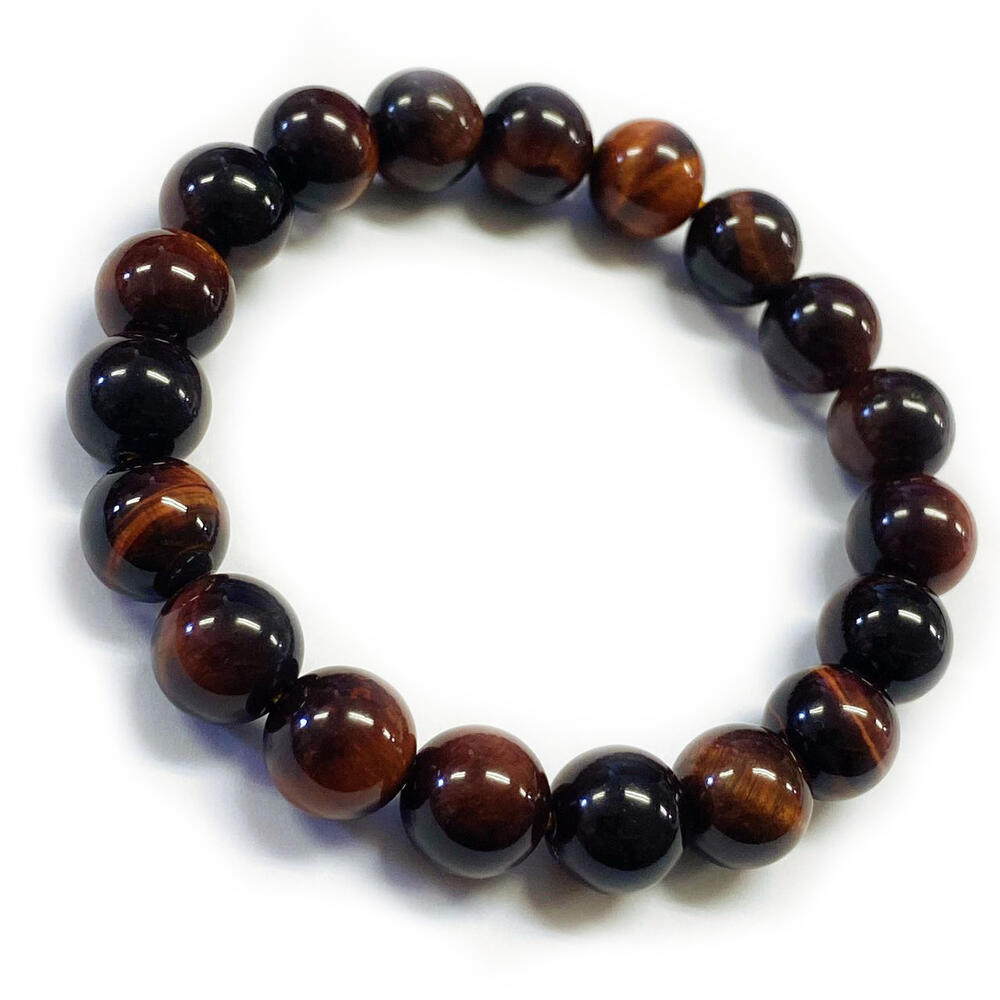 レッドタイガーアイ　虎目石　レッド　赤　期間限定天然石ストラップ付き　プレゼント付き　 最高級5A　ブレスレット　短連　半連　南アフリカ産　天然石　パワーストーン　天然石ブレスレット玉径10mm