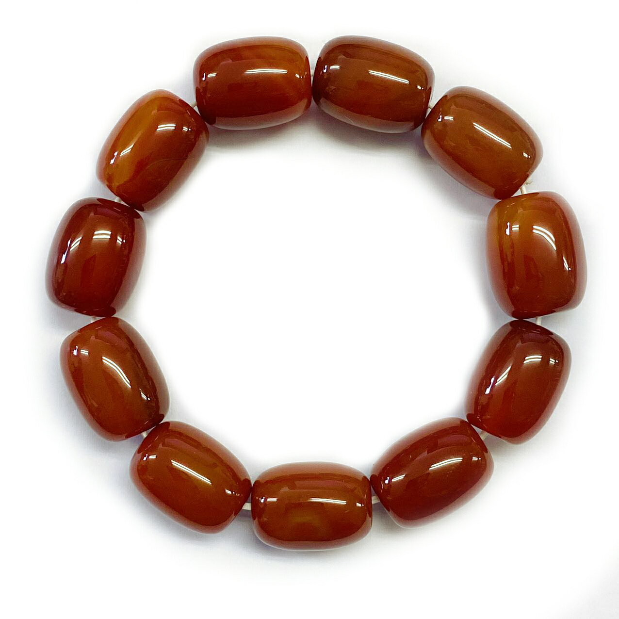 アゲート　ブレスレット　赤めのう　めのう　瑪瑙　パワーストーン　天然石ブレスレット玉径約13mmx18mm　期間限定天然石ストラップ付　ゆうメール便送料無料