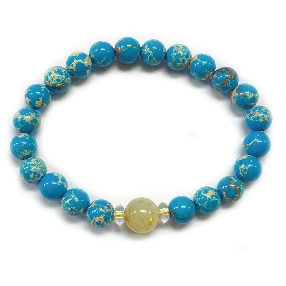 ルチルクォーツ10mm　金針　天然石ブレスレット　8mm　インペリアルジャスパー　帝王石　パワーストーンブレスレット　お守り、　水晶オニキス　仕事運　勝利　成功運　知力　　期間限定天然石ストラップ付