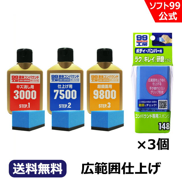 【送料無料】ソフト99 液体コンパウンド トライアルセットECO 広範囲研磨セット