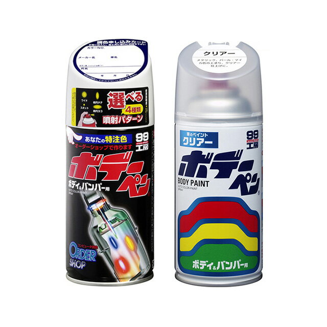 ソフト99 Myボデーペン（補修塗料） LANCIA（ランチア）・820A・BLACK INK METALLESCENTE とクリアーのセット