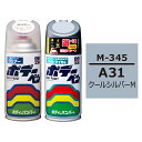 ソフト99 ボデーペン（スプレー塗料） 【M-345】 MITSUBISHI（ミツビシ） A31 クールシルバーM とクリアーのセット